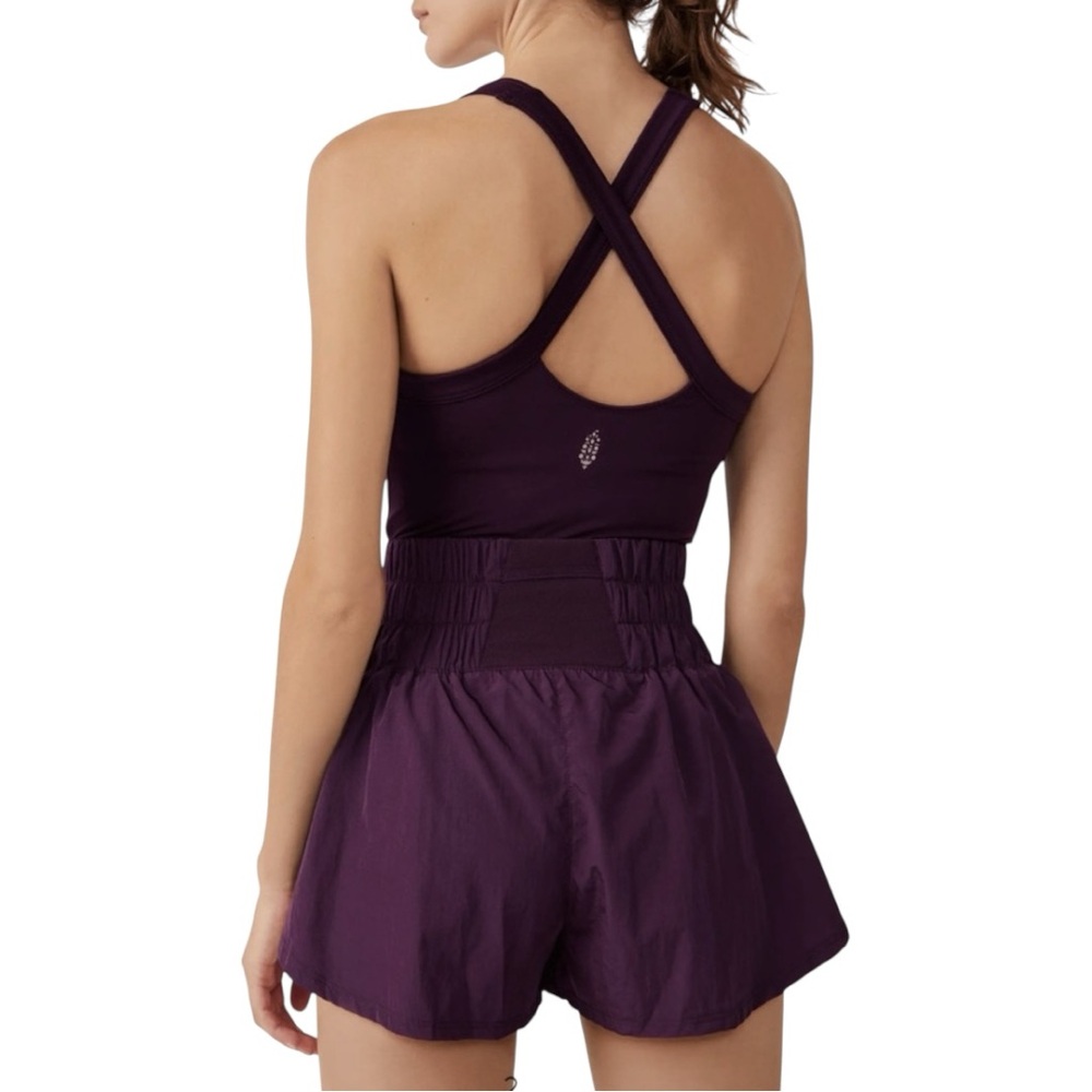 FP Movement by Free People Plum Purple Smocked Waist Romper - Picture 2 of 7